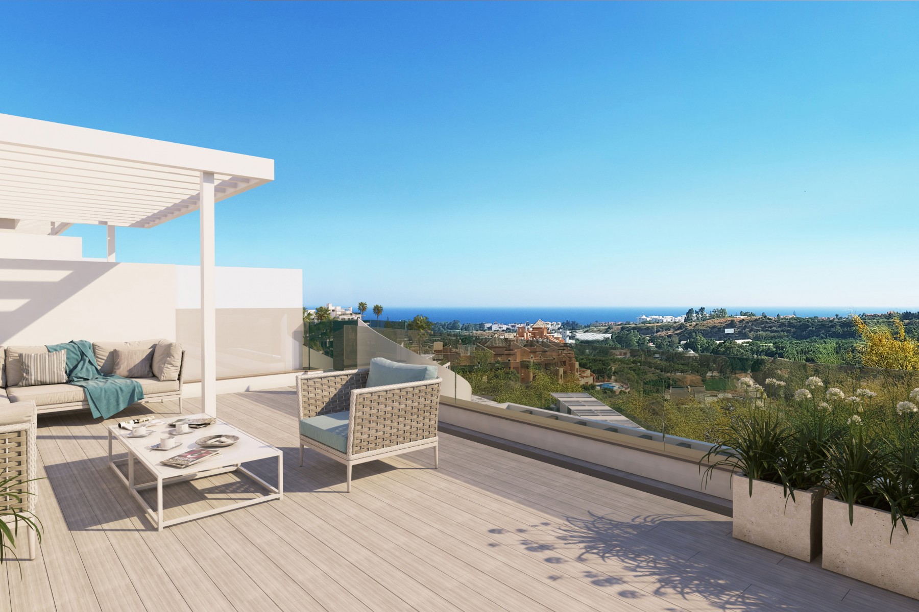 Brand new two bedroom penthouse duplex with sea views in Marbella West